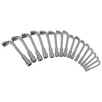 Jeu de 16 clés à pipe débouchées métriques - 6 pans - en boîte