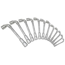 Jeu de 12 clés à pipe débouchées métriques - 6 pans - en boîte