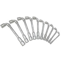 Jeu de 10 clés à pipe débouchées métriques - 6 pans - en boîte