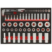 Module de 62 douilles en pouces 1/4'' - 1/2''