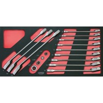 Module de 16 clés mixtes à cliquet réversible GEARplus® avec adaptateurs