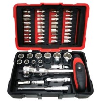 Coffret de 52 douilles et embouts ULTIMATE 1/4'' avec cliquet MODIFIX