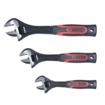 Jeu de 3 clés à molette à manche bi-matière 8'' - 10'' - 12''