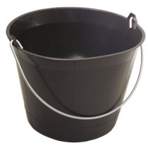 Seau de maçon 11 L plastique noir