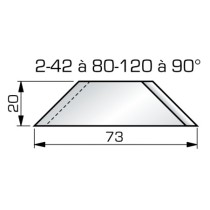 Lame intérieure HSS pour appareil modèle 2-42 - 90°  - 43 x 20 mm