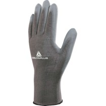 Gant tricot polyester/Paume PU - Gris - 702PGS