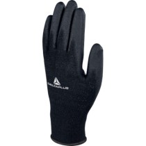 Gant tricot polyester/Paume PU - Noir - VE702PN
