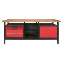 Etabli professionnel d'atelier 1 porte et 3 tiroirs - L.2m