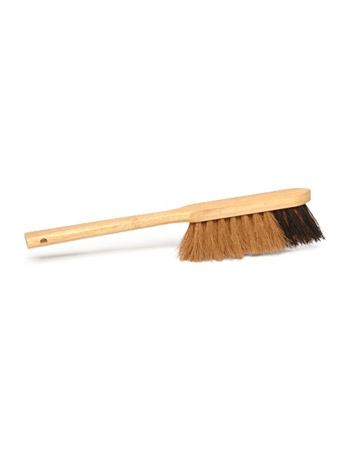 Balayette long manche naturel - Coco naturel - Moustache noire - 45 cm