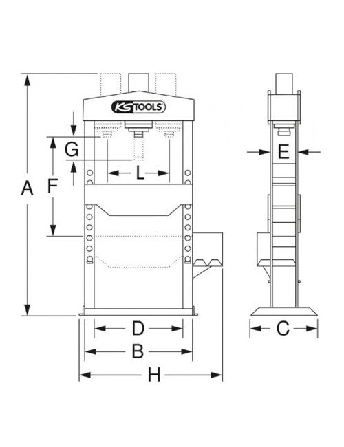 Presse hydraulique d'atelier 200t motorisée