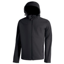 Veste de travail KYRA Softshell stretch élastique avec capuche amovible Black Carbon
