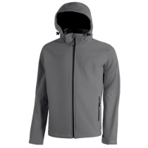 Veste de travail KYRA Softshell stretch élastique avec capuche amovible Grey Iron