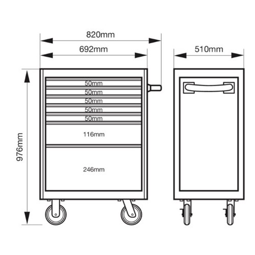Servante « Premium Storage HUB » E77 66 cm avec 7 tiroirs 1477K7