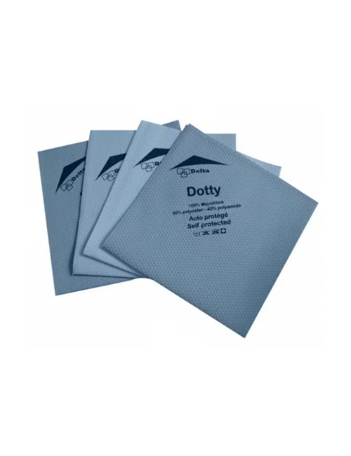 5 lavettes DOTTY microfibre non tissée 40 x 40 cm