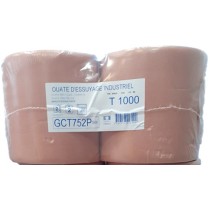 Pack de 2 bobines ouate d'essuyage industriel T1000 formats