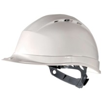 Casque de chantier serrage glissière quartz1 blanc