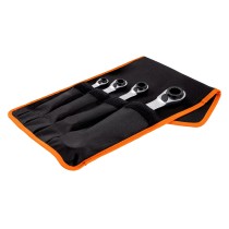 Jeu de 4 clés polygonales à cliquet 4 en 1 avec pochette